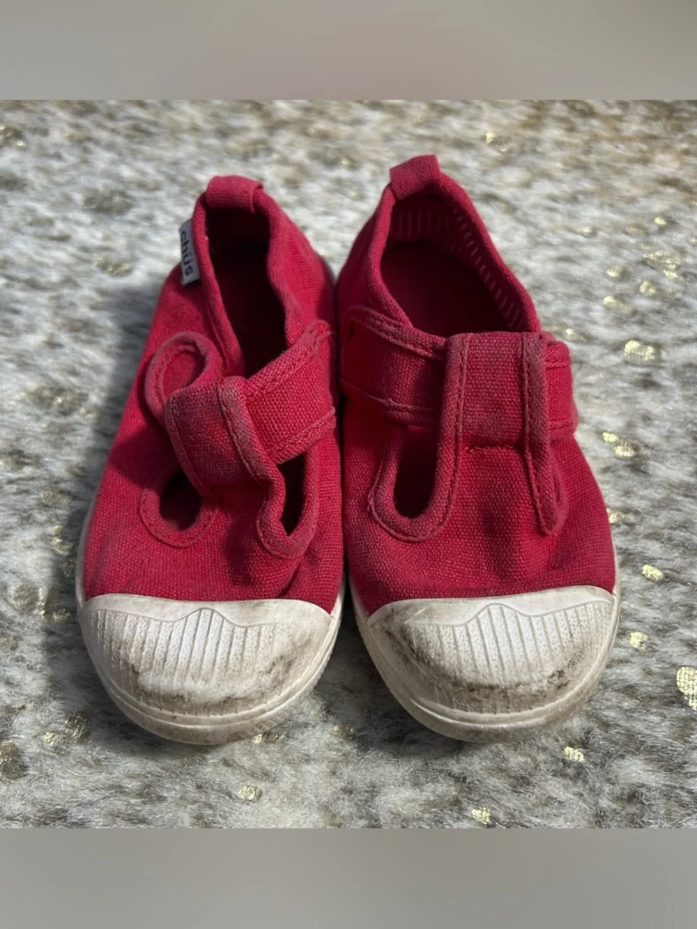 Chus Kids Red Canvas Sneakers with Hook-and-Loop Strap